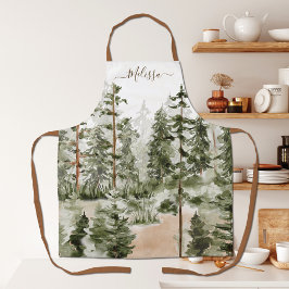 Tablier Forêt verte Watercolor