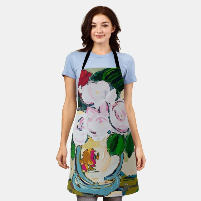 Tablier Formes Abstraites, style Matisse, ajouter du texte (Porté)