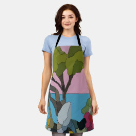 Tablier Formes Abstraites, style Matisse, ajouter du texte