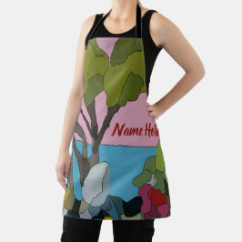 Tablier Formes Abstraites, style Matisse, ajouter du texte