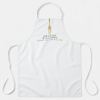 Fourchette dorée fausse moderne logo sur fond blan