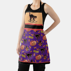 Tablier Fraidy Cat Retro Halloween Apron