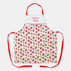 Tablier Fraises sauvages rétro mignonne fraise Whimsical