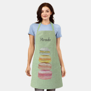 Tablier Français Macarons aquarelle peinte à la main