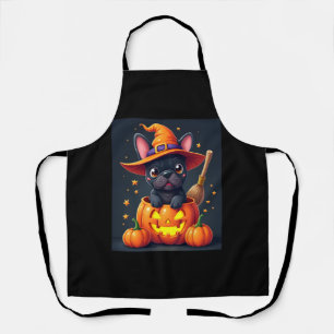 Tablier Française Bulldog sorcière Citrouille Halloween Ho