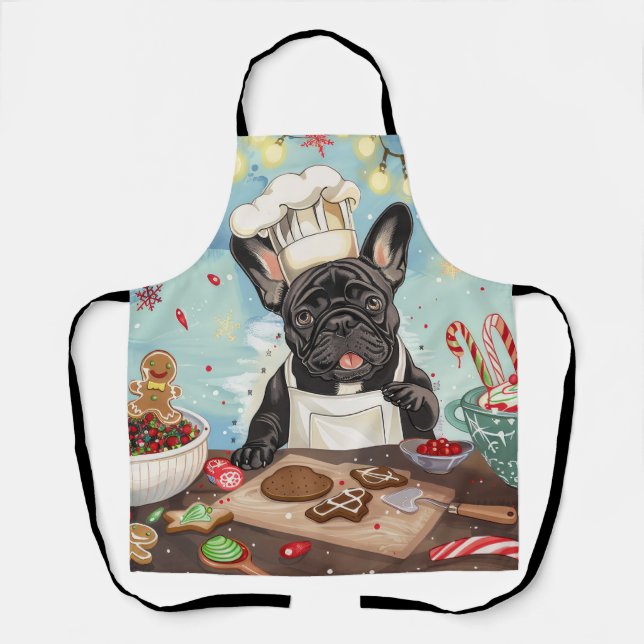 Tablier French Bulldog Holiday Baking : Noël festif (Recto)