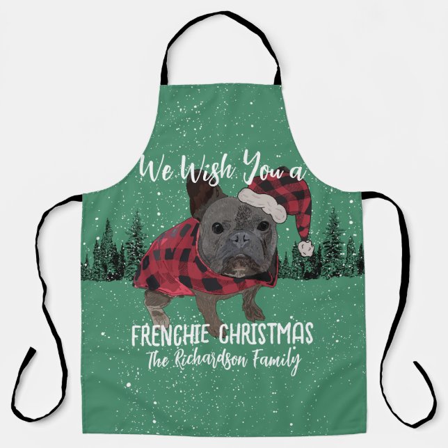 Tablier French Bulldog Noël Chien personnalisé Frenchie (Recto)