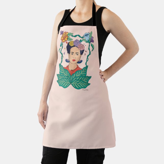 Tablier Frida Kahlo Graphisme du cadre floral (Insitu)