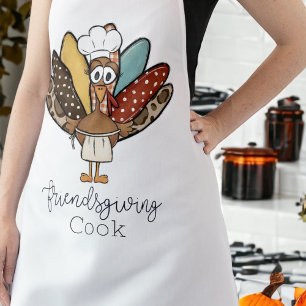 Tablier Friendsgiving Fille Mignonne Dinde Chef Drôle