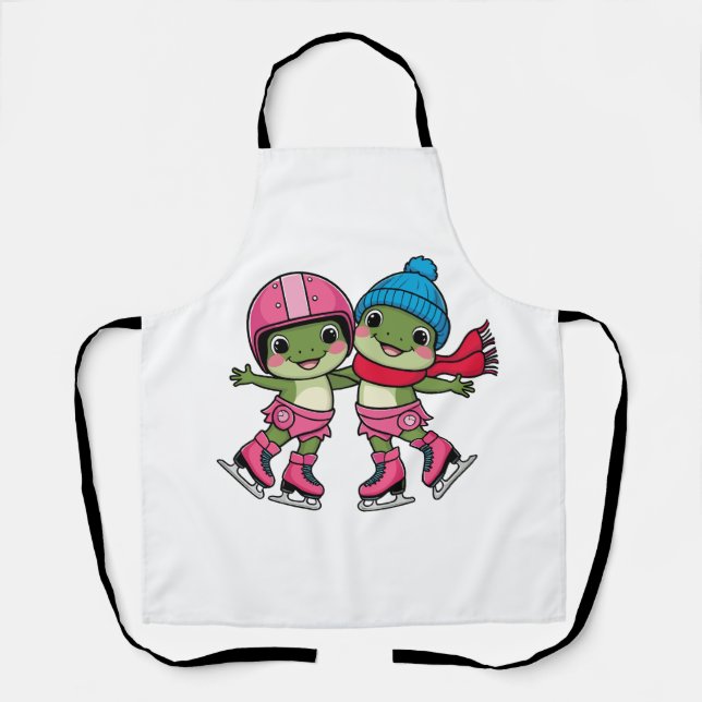 Tablier Frogs Patinage sur glace (Recto)