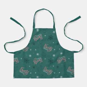 Tablier Frosty Snowman Green Snowflake Motif