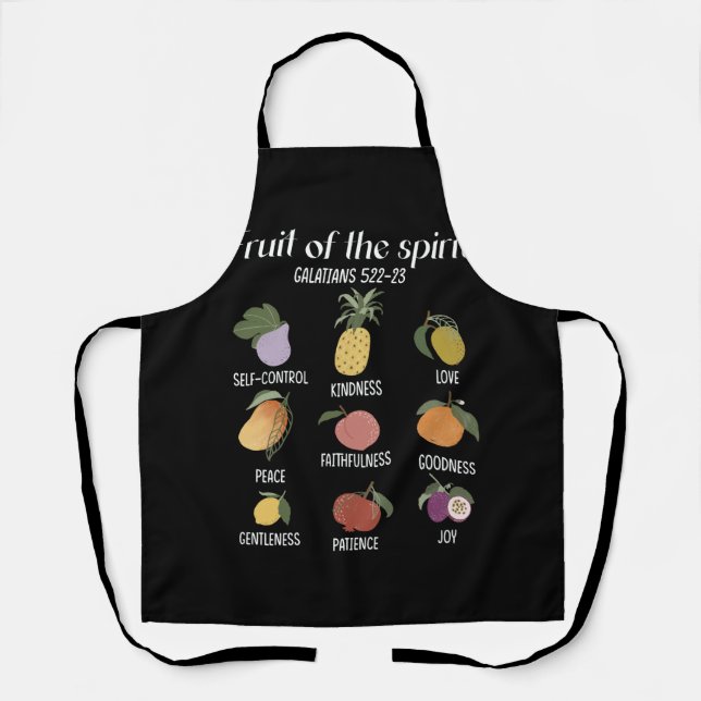 Tablier Fruit De L'Esprit Foi Chrétienne Jésus Dieu Amour (Recto)