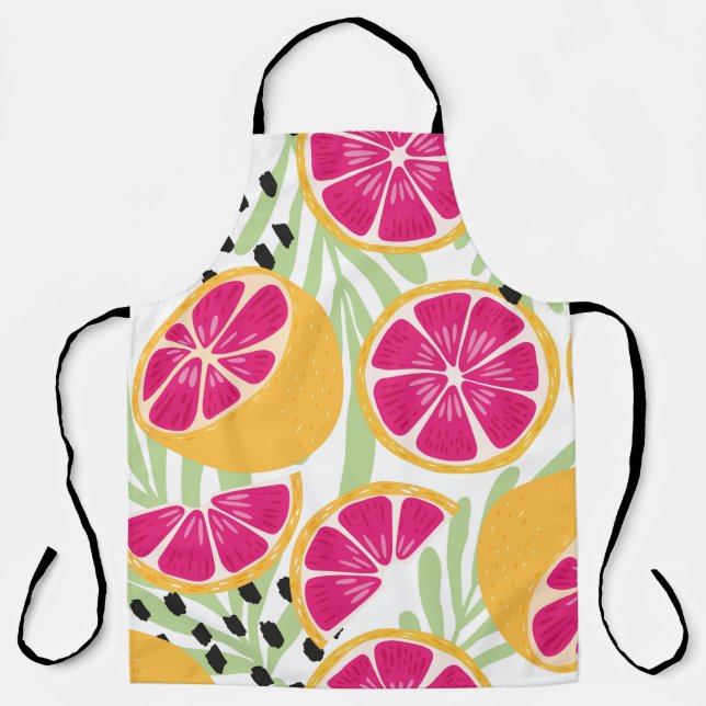 Tablier Fruit seamless pattern, grapefruit with tropical l (Recto)