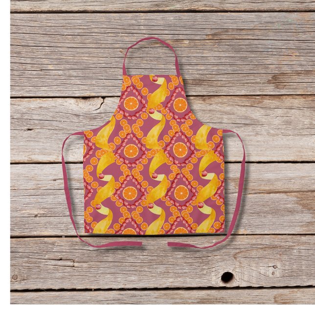 Tablier Fruits and zest rose pink apron (Créateur téléchargé)