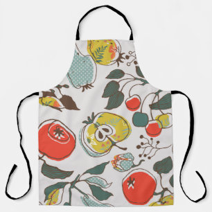 Tablier fruits assortis. motif transparent