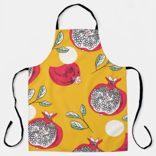 Tablier Fruits de grenat : Motif Vintage à main.