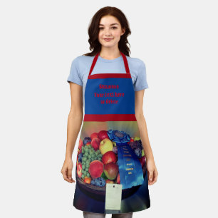 Tablier Fruits de rubans bleus à la campagne Personnalisé