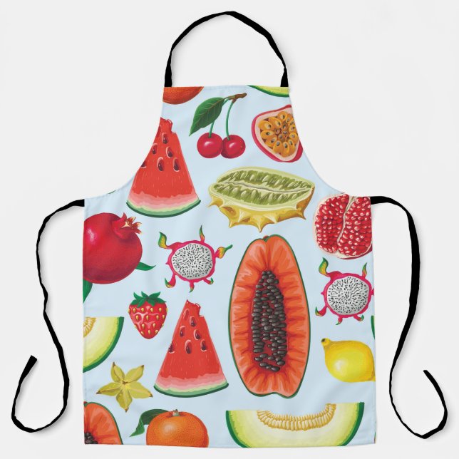 Tablier Fruits Exotiques : Imprimé tendance sans couture. (Recto)
