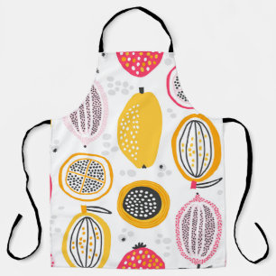 Tablier Fruits exotiques tirés à la main : été Vintage