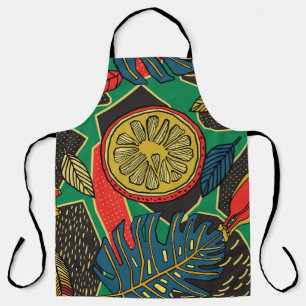 Tablier Fruits tropicaux, feuille, motifs floraux de gribo