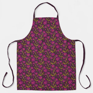 Tablier Fuchsia Grandes marguerites aquarelles dansantes