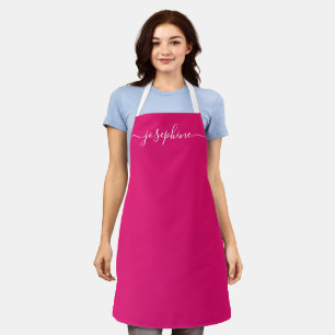 Tablier Fuchsia Pink Chic Elegant Nom du script