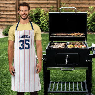 Tablier Fully Editable Colors Baseball Jersey Stripes Name