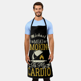 Tablier Fumer De Viande Personnalisée Est Drôle Mon Cardio