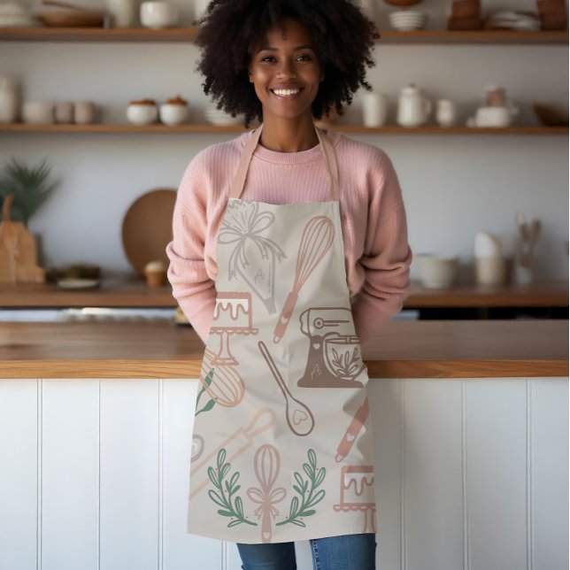 Tablier Fun Baking & Cuisine Ustensile Gris (Fun Baking & Cooking Utensil Grey Apron)