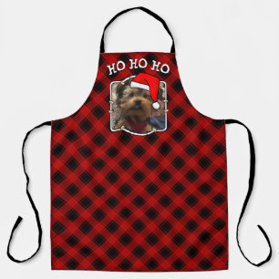 Tablier Fun Custom Christmas Red & Black Plaid Photo Cadre