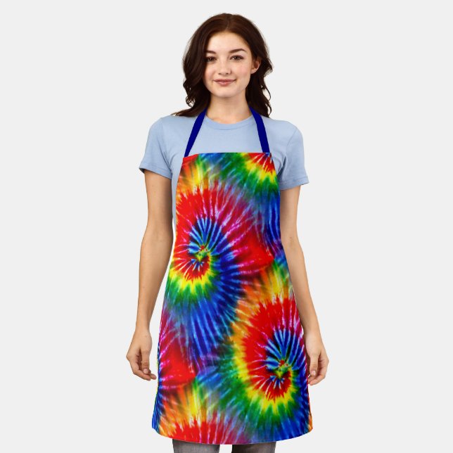 Tablier Fun Rainbow Tie Dye Psychedelic Retro Hippie (Porté)