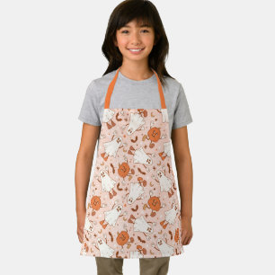 Tablier Fun Retro Ghost & Jack-O-Lantern Motif