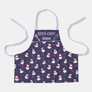 Tablier Fun snowman Sous chef hiver