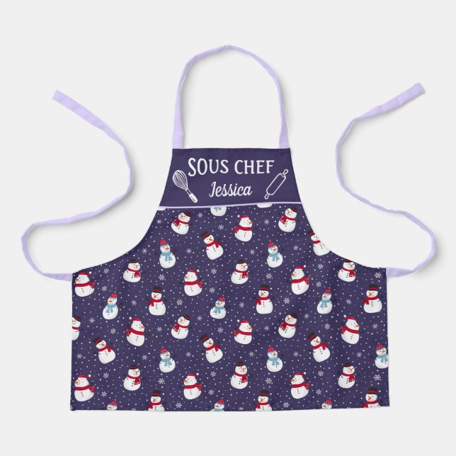 Tablier Fun snowman Sous chef hiver (Recto)