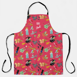 Tablier Fun Wizard of Oz on red children's design