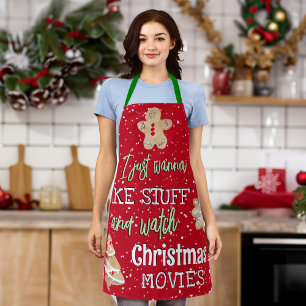 Tablier Funky Bake & Watch Christmas Movies Red Green