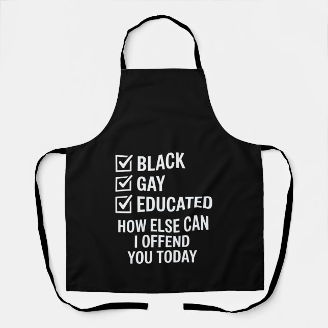 Tablier Funky Black Gay pride Support Droits LGBTQ (Recto)