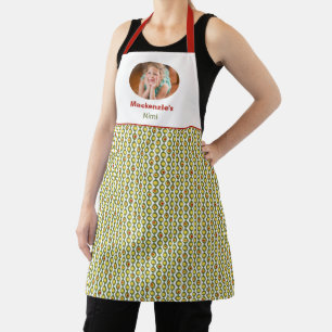 Tablier Funky Retro Perle d'Olive Personnalisé Couleurs Mo