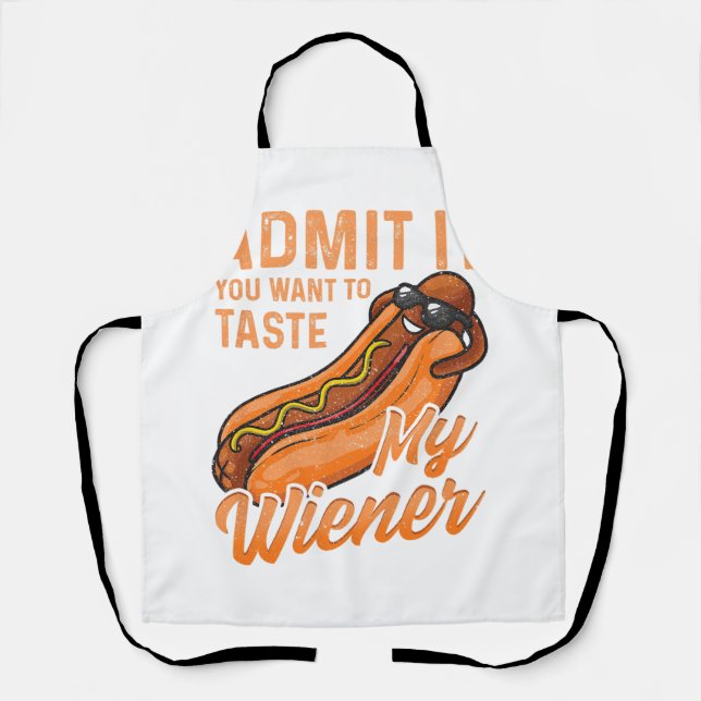 Tablier Funny BBBQ Weiner Admettez-Le Que Vous Voulez Goût (Recto)