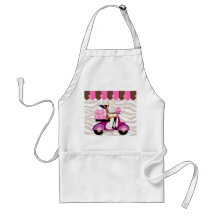 Funny Boulangerie Boîtes Scooter Girl Zebra Apron