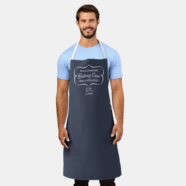 Tablier Funny Charcoal Grey Famille de cuisson Monogramme (Porté)