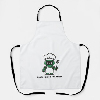 Tablier Funny Coder Apron — sudo make dinner