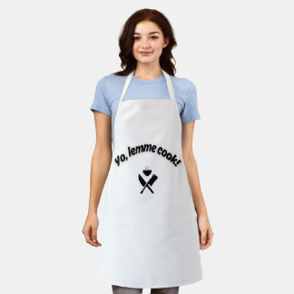 Tablier Funny Cooking Apron - “Yo, Lemme Cook!” Meme Quote