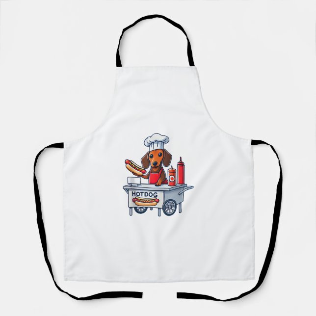 Tablier Funny Dachshund Chien Weenie Saucisse Hotdog Sandw (Recto)