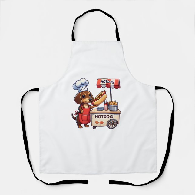 Tablier Funny Dachshund Chien Weiner Saucisse Hotdog Sandw (Recto)