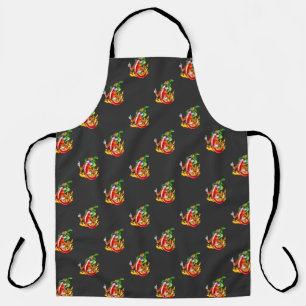 Tablier Funny Fier Pompier Chili Tout-En-Dessus Imprimer T