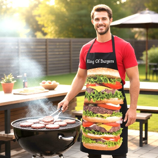 Tablier Funny Giant Hamburger Barbecue Thème (Créateur téléchargé)