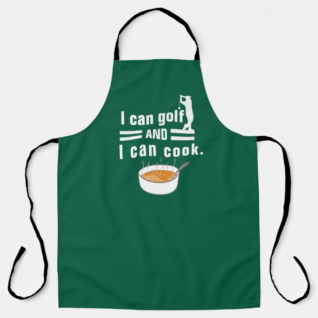 Tablier Funny Golfer Can Cook Citations LOL Humour Golfer (Recto)