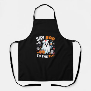 Tablier Funny Halloween Nurse Ghost T-Shirt - "Dites Boo à