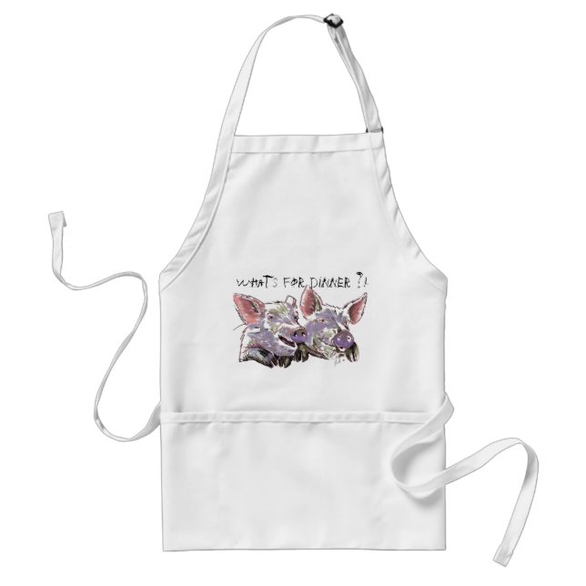 Tablier Funny Happy Pigs What's for Dinner dessin (Devant)